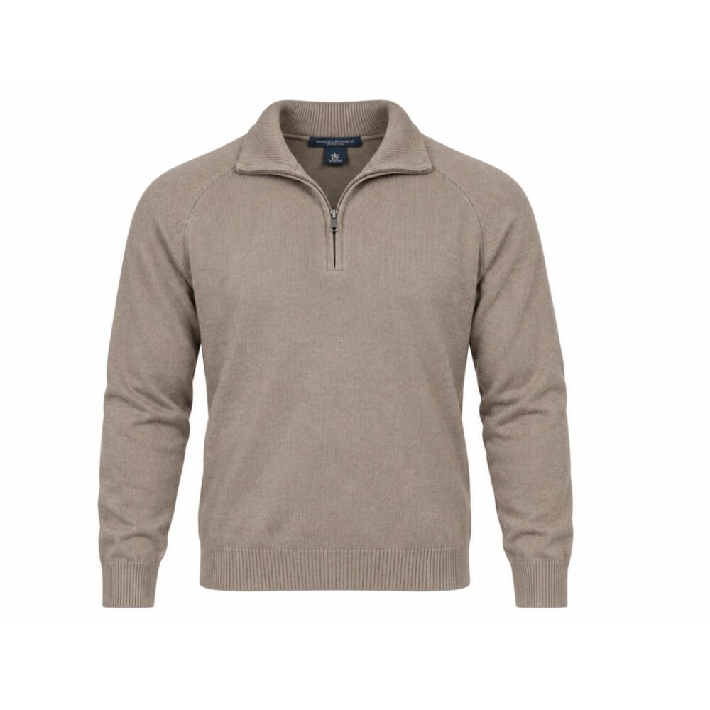 BANANA REPUBLIC MEN'S L Silk Cashmere 1/4 Quarter Zip Sweater Pullover Luxury
